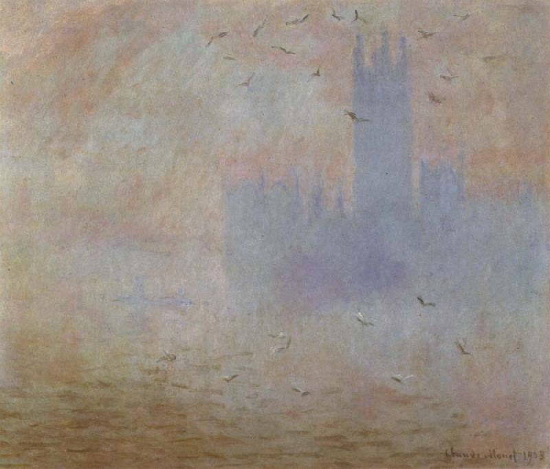 Claude Monet Houses of Parliament,Effect of Sunlight in the Fog Sweden oil painting art